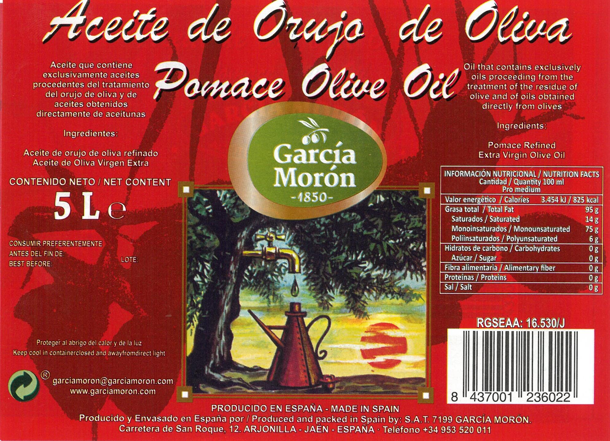 ORUJO OLIVA 5 L GARCIA MORON